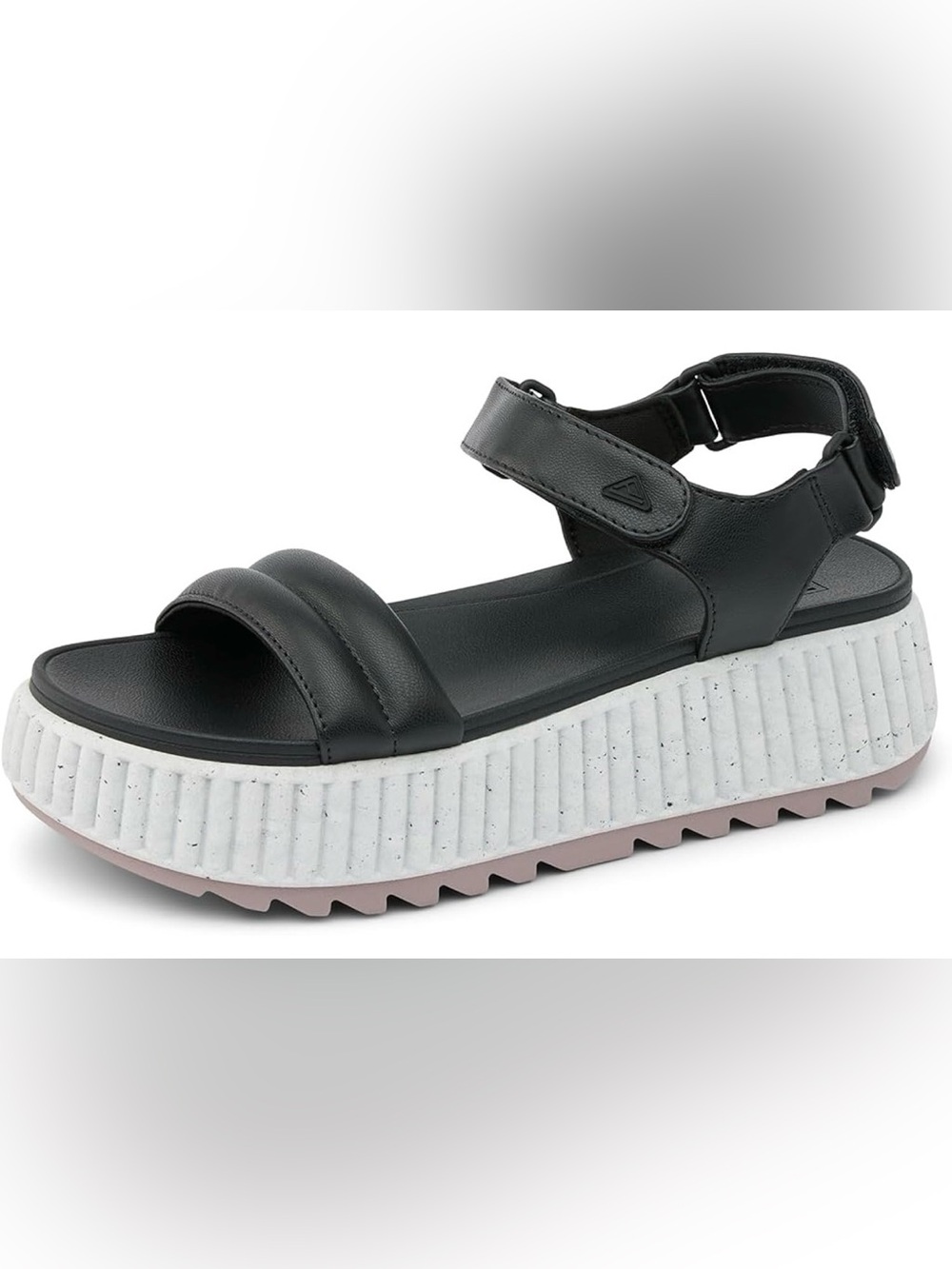 Reef Vista Higher Raya Cushion Comfort Platform Sandals Black/White NEW